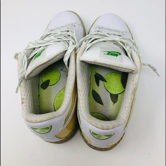 Nike Court Royale Lime Sneakers / Running Shoes 336125-111 - White Leather Sz 9 - Picture 7 of 10